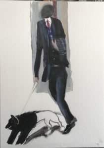 El paseante. Acrílico sobre cartón pluma. 70x50 cm. 2017